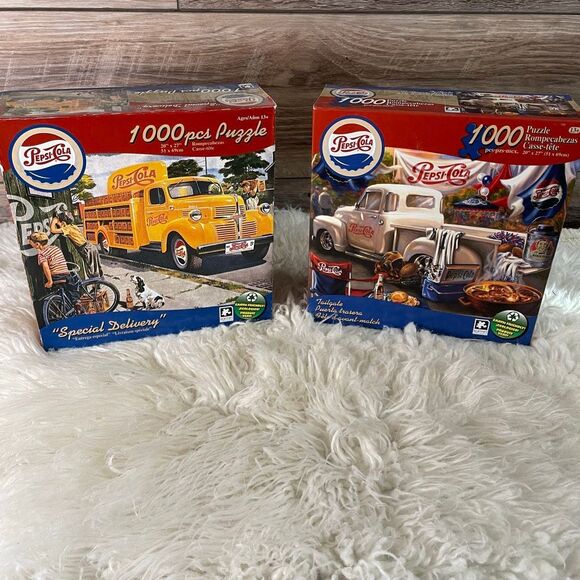 PEPSI COLA Two 1000 Piece Truck Puzzles Tailgate & Special Delivery NWOT Sealed - Picture 2 of 7